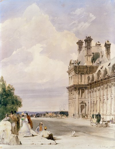 Blick in der Nähe der Pont Royal, mit dem Pavillon de Flore, Tuilerien von Thomas Shotter Boys